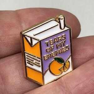 3/$25 “Tears Of My Enemies” Juice Box Pin Badge Brooch Unisex